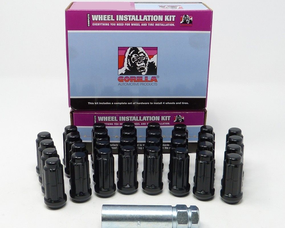 Gorilla 6 Lug M12x1.5 Spline Black Lug Nuts