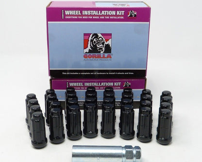 Gorilla 6 Lug M12x1.5 Spline Black Lug Nuts