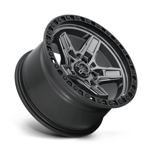 Fuel Offroad D698 KICKER Matte Gunmetal Black Bead Ring 17x9 -12 5x127mm 71.5mm