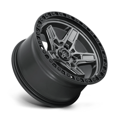 Fuel Offroad D698 KICKER Matte Gunmetal Black Bead Ring 17x9 -12 5x127mm 71.5mm