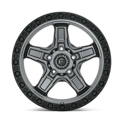 Fuel Offroad D698 KICKER Matte Gunmetal Black Bead Ring 17x9 -12 5x127mm 71.5mm