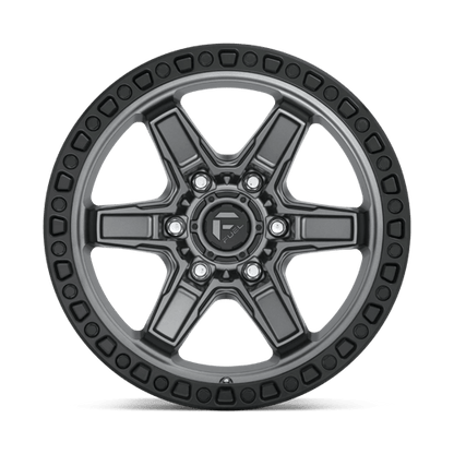 Fuel Offroad D698 KICKER Matte Gunmetal Black Bead Ring 17x9 -12 6x139.7mm 106.1mm