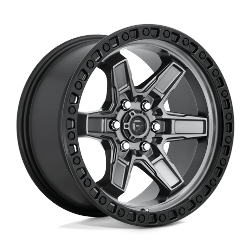 Fuel Offroad D698 KICKER Matte Gunmetal Black Bead Ring 17x9 +12 6x114.3mm 66.1mm