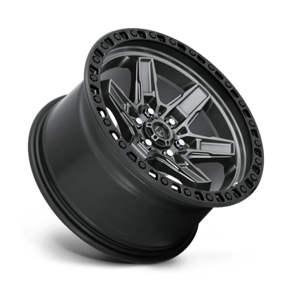 Fuel Offroad D698 KICKER Matte Gunmetal Black Bead Ring 17x9 +12 6x114.3mm 66.1mm