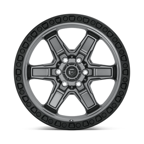 Fuel Offroad D698 KICKER Matte Gunmetal Black Bead Ring 17x9 +12 6x114.3mm 66.1mm