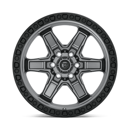 Fuel Offroad D698 KICKER Matte Gunmetal Black Bead Ring 17x9 +12 6x114.3mm 66.1mm