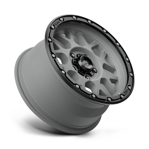 KMC KM535 GRENADE OFF-ROAD Matte Gray W/ Matte Black Lip 17x9 -12 5x127mm 78.1mm