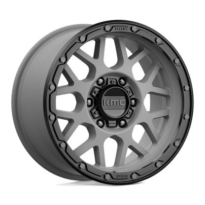 KMC KM535 GRENADE OFF-ROAD Matte Gray W/ Matte Black Lip 17x9 +18 6x135mm 87.1mm