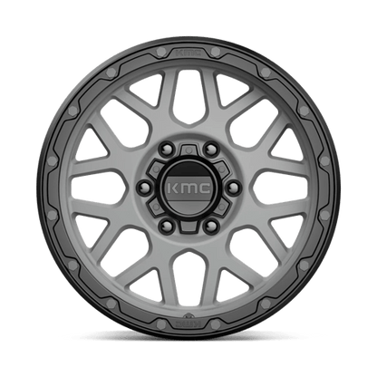 KMC KM535 GRENADE OFF-ROAD Matte Gray W/ Matte Black Lip 17x9 +18 6x135mm 87.1mm
