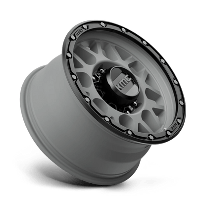 KMC KM535 GRENADE OFF-ROAD Matte Gray W/ Matte Black Lip 17x9 +18 8x180mm 124.2mm