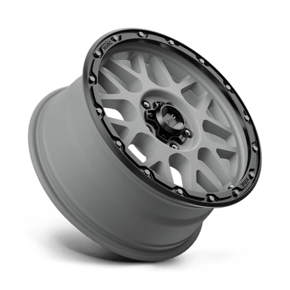 KMC KM535 GRENADE OFF-ROAD Matte Gray W/ Matte Black Lip 18x8.5 +35 5x120mm 64.2mm