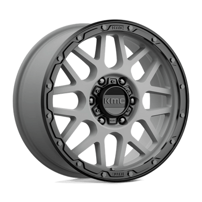 KMC KM535 GRENADE OFF-ROAD Matte Gray W/ Matte Black Lip 18x8.5 +35 6x139.7mm 106.1mm