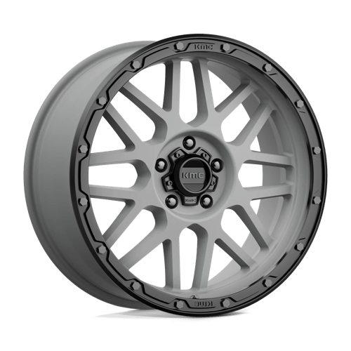 KMC KM535 GRENADE OFF-ROAD Matte Gray W/ Matte Black Lip 20x9 +18 5x127mm 71.5mm