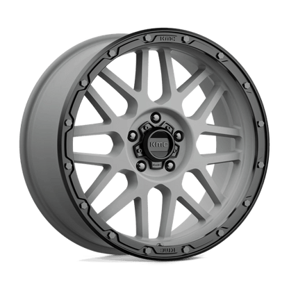KMC KM535 GRENADE OFF-ROAD Matte Gray W/ Matte Black Lip 20x9 +18 5x127mm 71.5mm