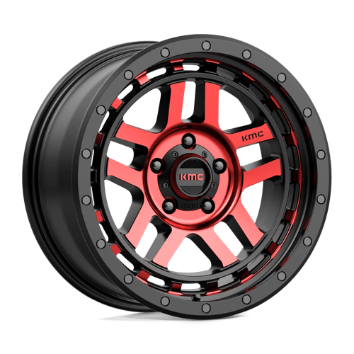 KMC KM540 RECON Gloss Black Mach W/ Red Tint 18x8.5 0 5x127mm 78.1mm