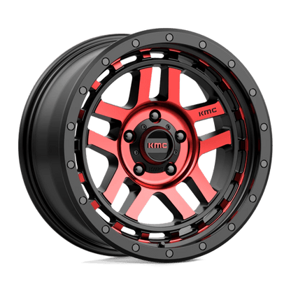 KMC KM540 RECON Gloss Black Mach W/ Red Tint 18x8.5 0 5x127mm 78.1mm