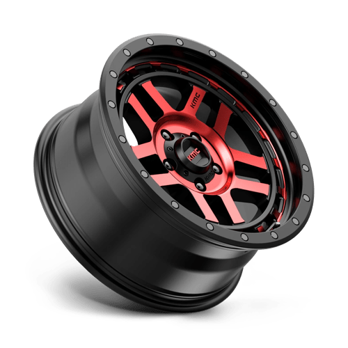 KMC KM540 RECON Gloss Black Mach W/ Red Tint 18x8.5 0 5x127mm 78.1mm