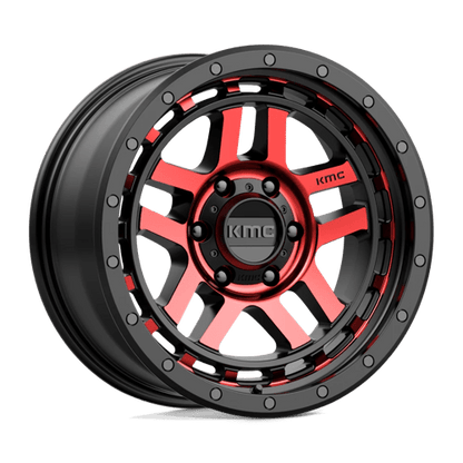 KMC KM540 RECON Gloss Black Mach W/ Red Tint 18x8.5 0 6x139.7mm 106.1mm