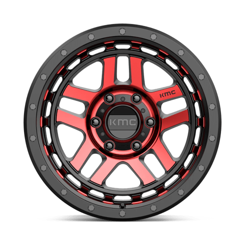 KMC KM540 RECON Gloss Black Mach W/ Red Tint 18x8.5 0 6x139.7mm 106.1mm