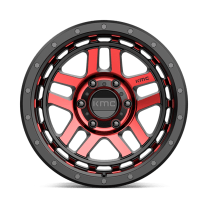 KMC KM540 RECON Gloss Black Mach W/ Red Tint 18x8.5 0 6x139.7mm 106.1mm