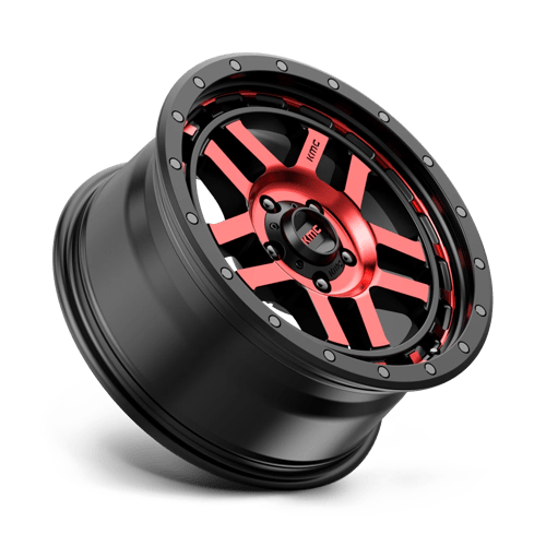 KMC KM540 RECON Gloss Black Mach W/ Red Tint 17x9 -12 5x127mm 78.1mm