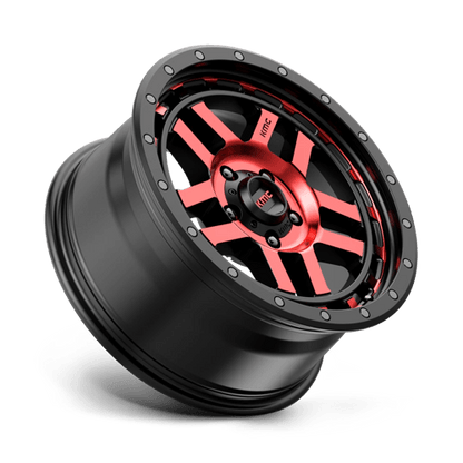 KMC KM540 RECON Gloss Black Mach W/ Red Tint 17x9 -12 5x127mm 78.1mm