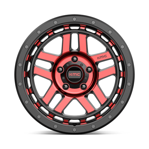 KMC KM540 RECON Gloss Black Mach W/ Red Tint 17x9 -12 5x127mm 78.1mm