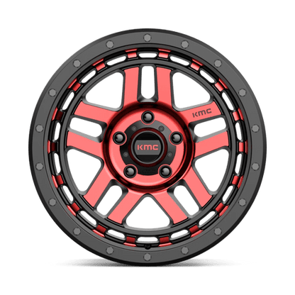 KMC KM540 RECON Gloss Black Mach W/ Red Tint 17x9 -12 5x127mm 78.1mm