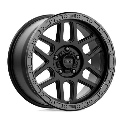 KMC KM544 MESA Satin Black W/ Gloss Black Lip 17x9 +18 5x127mm 71.5mm