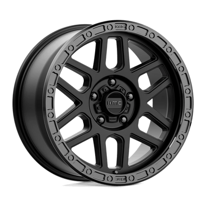 KMC KM544 MESA Satin Black W/ Gloss Black Lip 17x9 +18 5x127mm 71.5mm