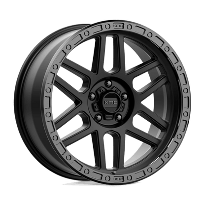KMC KM544 MESA Satin Black W/ Gloss Black Lip 17x8.5 0 5x127mm 71.5mm