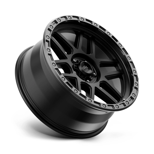 KMC KM544 MESA Satin Black W/ Gloss Black Lip 17x8.5 0 5x120mm 65.1mm