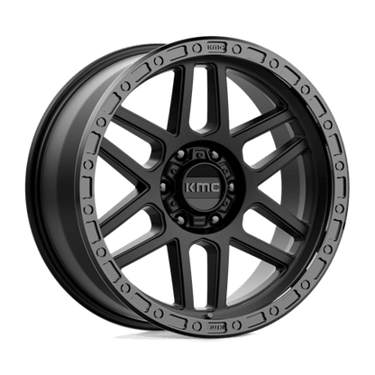 KMC KM544 MESA Satin Black W/ Gloss Black Lip 17x8.5 0 6x139.7mm 106.1mm
