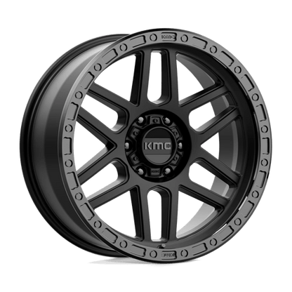 KMC KM544 MESA Satin Black W/ Gloss Black Lip 17x8.5 0 6x114.3mm 66.1mm
