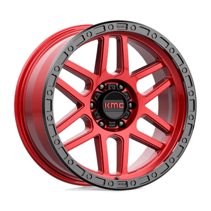 KMC KM544 MESA Candy Red W/ Black Lip 20x9 0 6x135mm 87.1mm