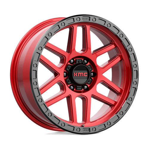KMC KM544 MESA Candy Red W/ Black Lip 17x8.5 0 6x139.7mm 106.1mm
