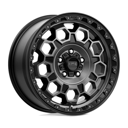 KMC KM545 TREK Satin Black W/ Gray Tint 17x9 -12 6x139.7mm 106.1mm