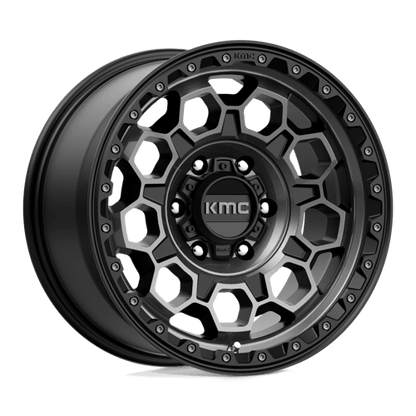 KMC KM545 TREK Satin Black W/ Gray Tint 17x9 0 6x139.7mm 106.1mm