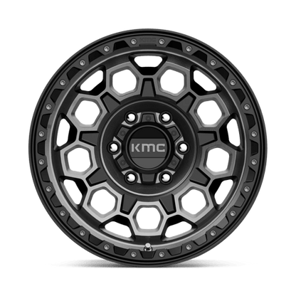 KMC KM545 TREK Satin Black W/ Gray Tint 17x9 0 6x139.7mm 106.1mm