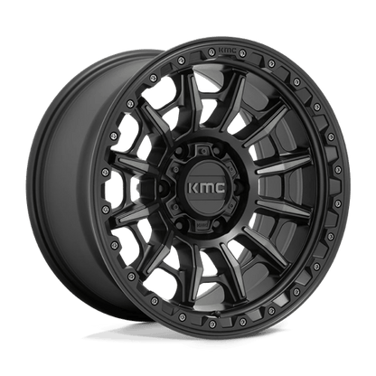 KMC KM547 CARNAGE Satin Black W/ Gray Tint 17x9 -12 6x139.7mm 106.1mm