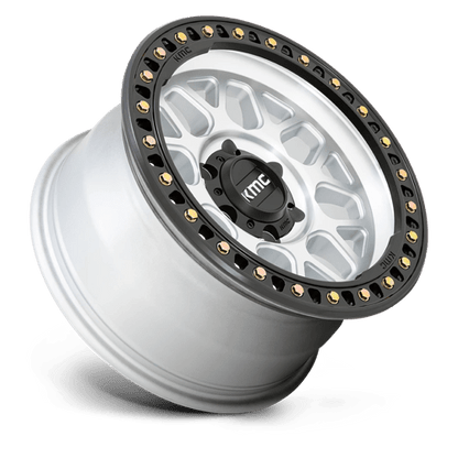 KMC KM549 GRS Machined W/ Satin Black Lip 17x9 +18 5x127mm 71.5mm