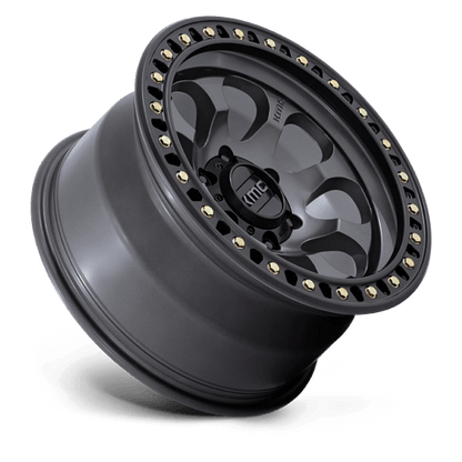 KMC KM550 RIOT SBL Anthracite W/ Satin Black Lip 17x9 -12 6x135mm 87.1mm