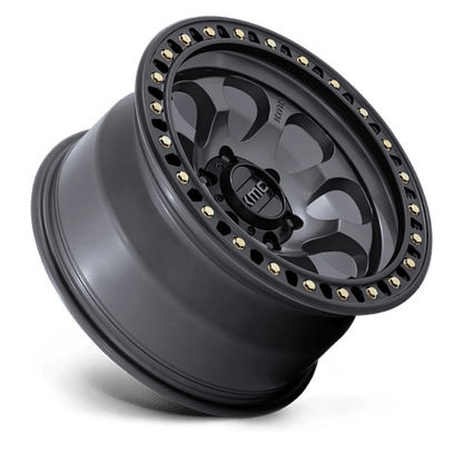 KMC KM550 RIOT SBL Anthracite W/ Satin Black Lip 17x8.5 +10 6x135mm 87.1mm