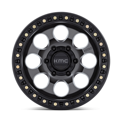 KMC KM550 RIOT SBL Anthracite W/ Satin Black Lip 17x8.5 +10 6x135mm 87.1mm