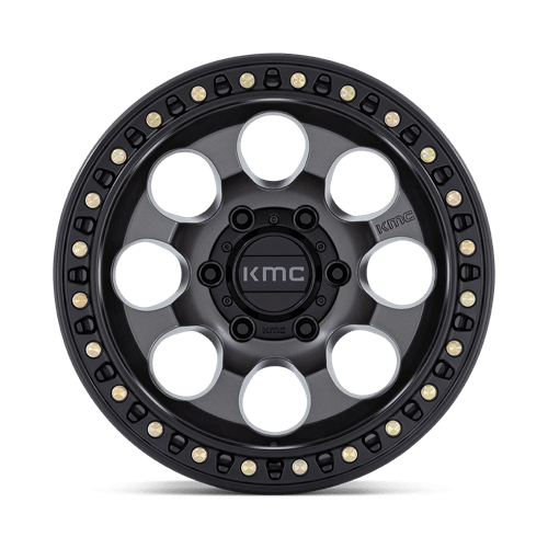 KMC KM550 RIOT SBL Anthracite W/ Satin Black Lip 18x9 +18 5x127mm 71.5mm
