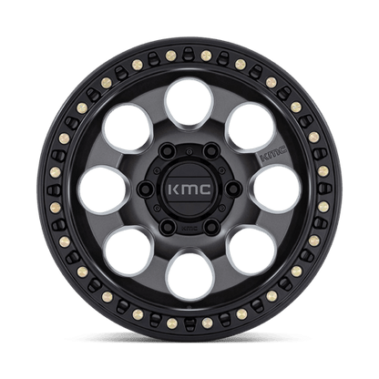 KMC KM550 RIOT SBL Anthracite W/ Satin Black Lip 18x9 +18 5x127mm 71.5mm
