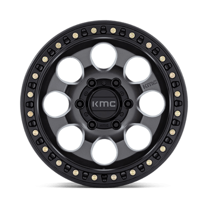 KMC KM550 RIOT SBL Anthracite W/ Satin Black Lip 17x9 -12 6x135mm 87.1mm