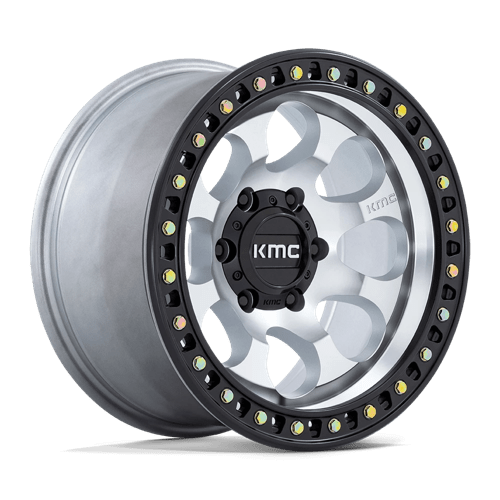 KMC KM550 RIOT SBL Machined W/ Satin Black Lip 18x9 +18 6x120mm 66.9mm