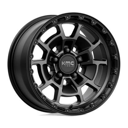 KMC KM718 SUMMIT Satin Black W/ Gray Tint 17x8.5 0 5x127mm 71.5mm