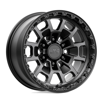 KMC KM718 SUMMIT Satin Black W/ Gray Tint 17x8.5 0 6x135mm 87.1mm